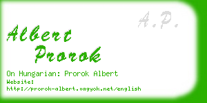 albert prorok business card